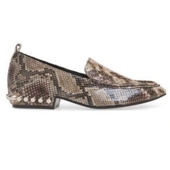 Jeffrey Campbell Barnett Snakeskin
Studded Slip-On Loafer Leather Size 8 - Picture 1 of 15